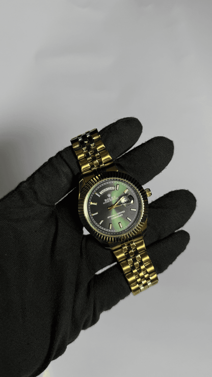golden article with green,dark mahroon & golden dial